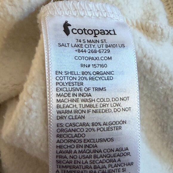 Cotopaxi Traveling Llama Organic Cotton Sweatshirt small cream 'gear for good' - Picture 7 of 7